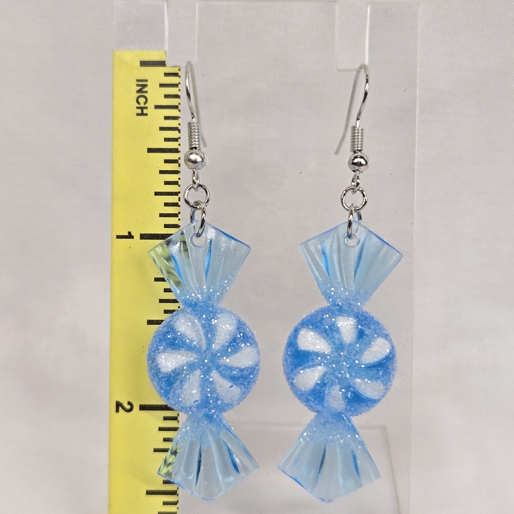 Sparkling Blue Candy Drop Earrings